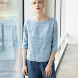 DAVOS fitted linen top