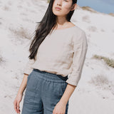 DAVOS fitted linen top