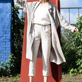 R: GENOVA tapered linen pants (Size: S; Color: Natural)