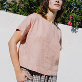 GORDES boxy linen top