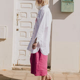 LIVORNO-2 oversized linen collar shirt