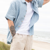 R: Men’s linen pants ALBURY (Size: S; Color: Marsala)