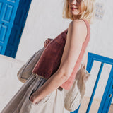 OIA gathered linen skirt