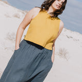OIA gathered linen skirt