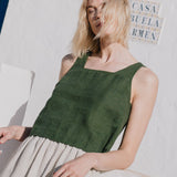 PERCE cropped linen top