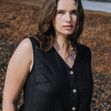 ROME classic button - down linen dress