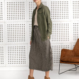 SION gathered linen skirt