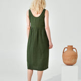 VALLEY front brass snaps linen dress (SS24)