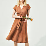 CANNES-2 wrap linen dress (SS24)
