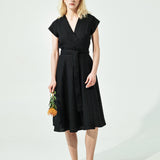 CANNES-2 wrap linen dress (SS24)