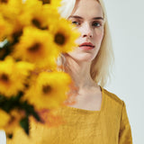 Maxi ODESA gathered linen dress (SS24)