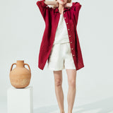 LIVORNO-2 oversized linen collar shirt (SS24)