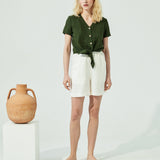 ALPINE knot front button shirt