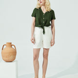 ALPINE knot front button shirt