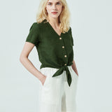 ALPINE knot front button shirt