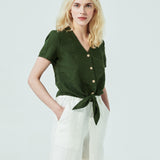 ALPINE knot front button shirt