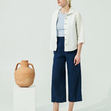PUGLIA straight cut cropped linen pants (SS24)
