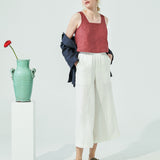 PERCE cropped linen top (SS24)