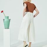 AUGUSTINE cropped linen wrap top