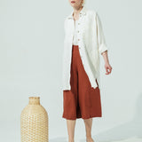 LIVORNO-2 oversized linen collar shirt (SS24)