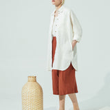 LIVORNO-2 oversized linen collar shirt (SS24)