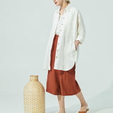 LIVORNO-2 oversized linen collar shirt (SS24)