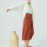 WELS midi linen wide leg pants (SS24)