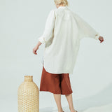 LIVORNO-2 oversized linen collar shirt (SS24)