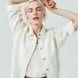 LIVORNO-2 oversized linen collar shirt (SS24)