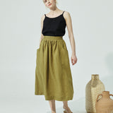 OIA gathered linen skirt (SS24)