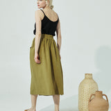 OIA gathered linen skirt (SS24)