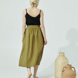 OIA gathered linen skirt (SS24)