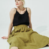 OIA gathered linen skirt (SS24)