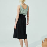 MARFA faux-wrap linen skirt (SS24)