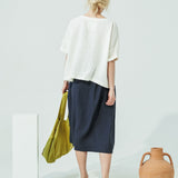 SION gathered linen skirt (SS24)