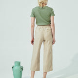 PUGLIA straight cut cropped linen pants (SS24)