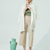 PUGLIA straight cut cropped linen pants (SS24)