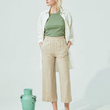 PUGLIA straight cut cropped linen pants (SS24)