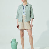 LUCERNE 3/4 sleeve collar linen shirt (SS24)