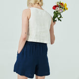 PERCE cropped linen top (SS24)