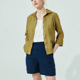 LUCERNE 3/4 sleeve collar linen shirt (SS24)