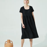 Maxi ODESA gathered linen dress (SS24)