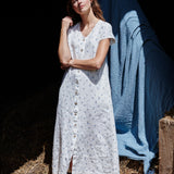 CHORA maxi button-down linen dress