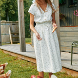 REINE waisted linen dress