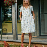 SYMI V-neck linen dress