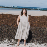 Sleeveless maxi MAMA linen dress - notPERFECTLINEN