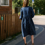 OCEANIA front tie linen dress