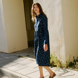 R: JASMINE classic collar linen dress (Size: M/L; Color: Heavy Beige)