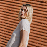 SOOKE trapeze neckline linen top