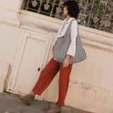 R: Carry All Linen Tote Bag (Size: ; Color: Orange Burnt)